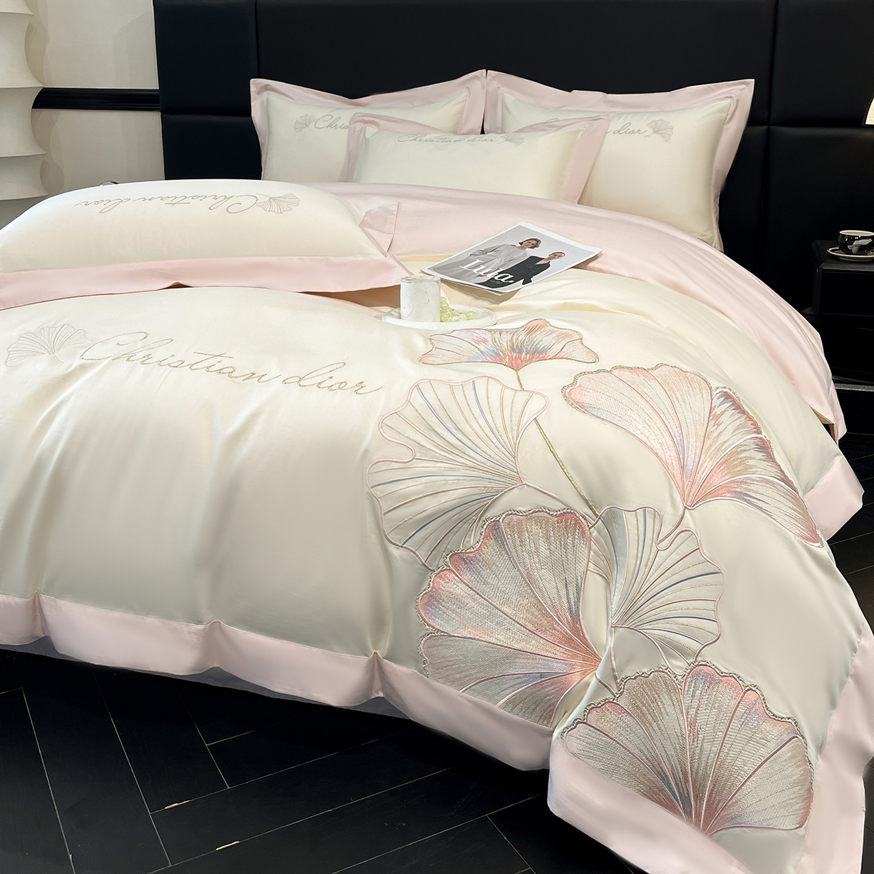 91家纺网 家纺一手货源 找家纺 （总）置顶家纺 2025新款亲肤拼接刺绣四件套-一路繁花