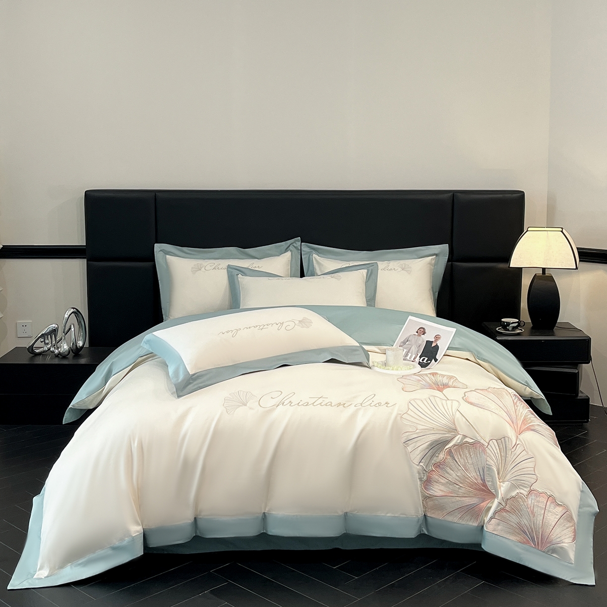 91家纺网 家纺一手货源 找家纺 （总）置顶家纺 2025新款亲肤拼接刺绣四件套-一路繁花