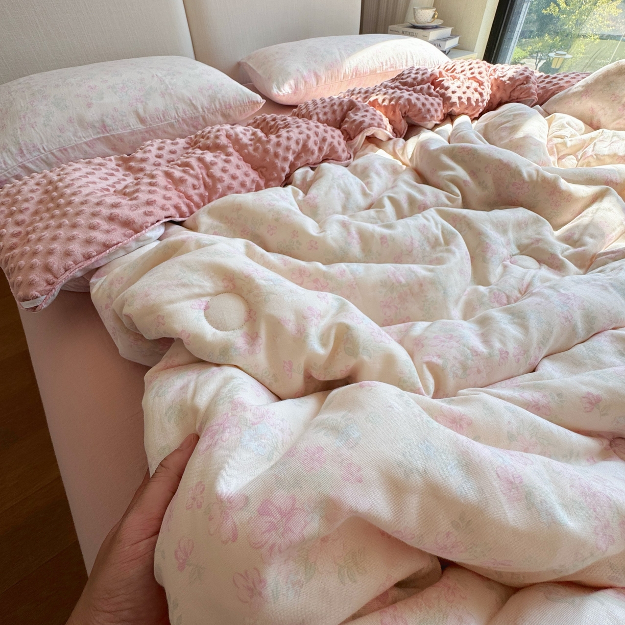 8+8 2025新款全棉双层纱豆豆被被子被芯春秋被冬被 爱丽丝