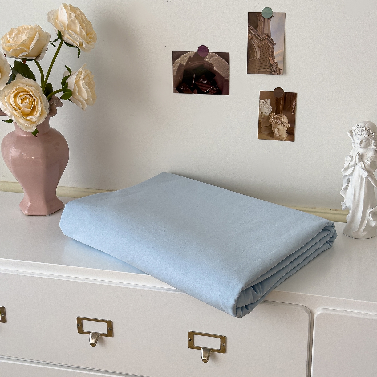 91家纺网 家纺一手货源 找家纺 对白 2025新款40支全棉纯棉单品被套 天青蓝