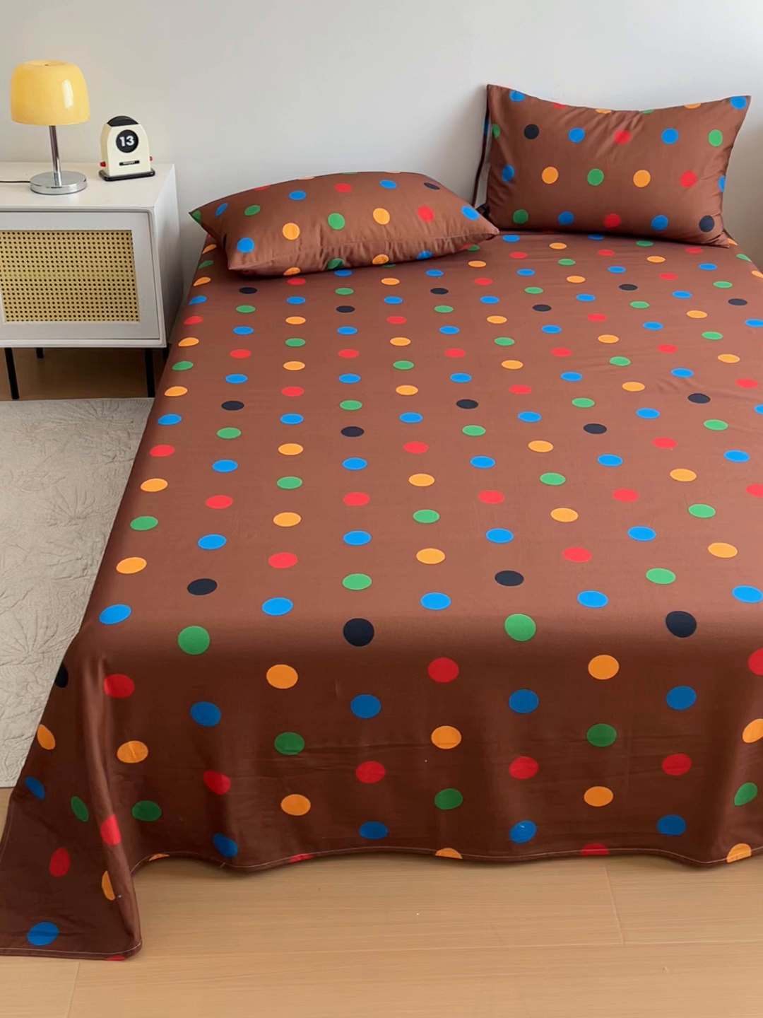 91家纺网 家纺一手货源 找家纺 感遇 2025新款全棉磨毛A类床单床笠三件套 巧克力豆