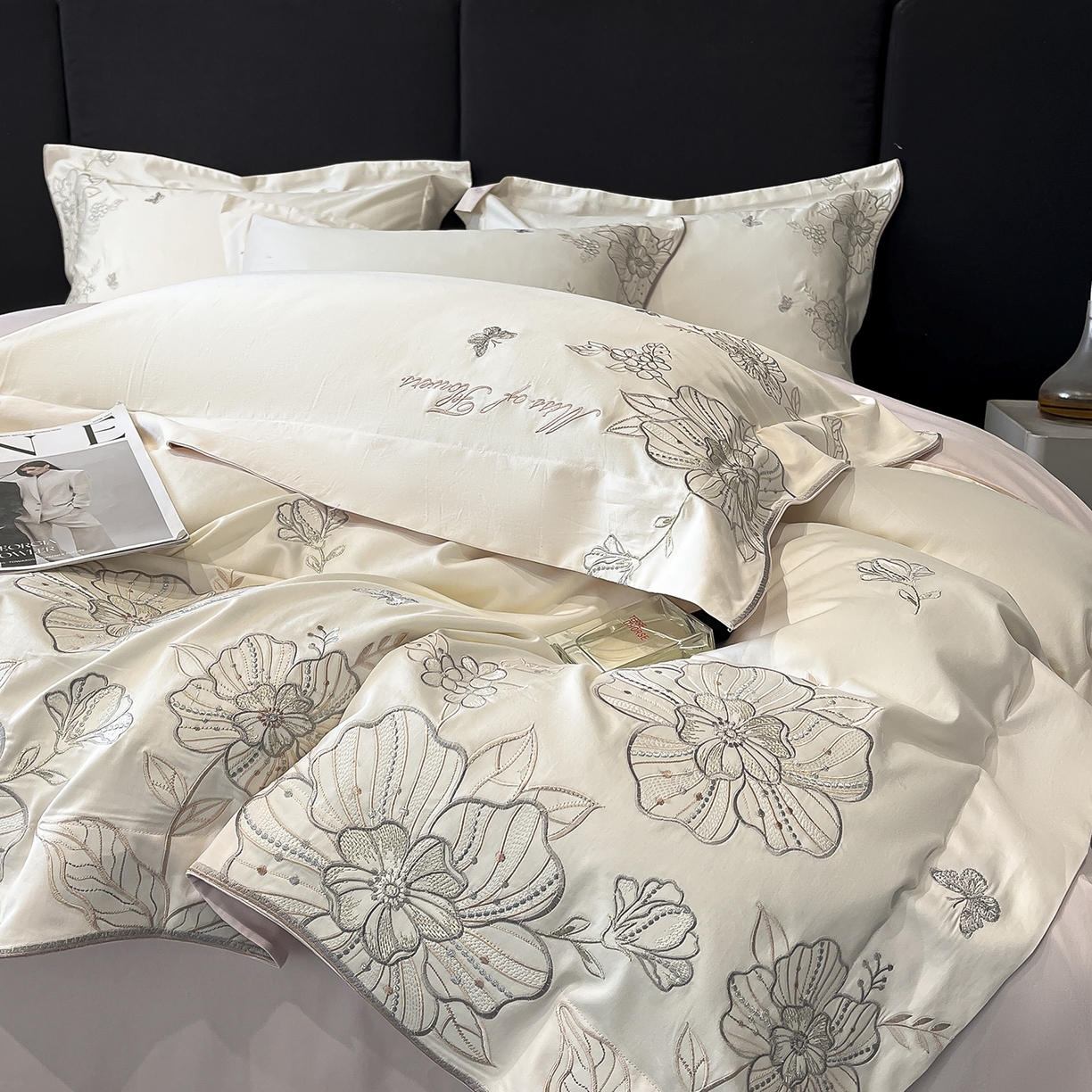 91家纺网 家纺一手货源 找家纺 （总）置顶家纺 2025新款亲肤加厚磨毛刺绣四件套-花间拾梦系列