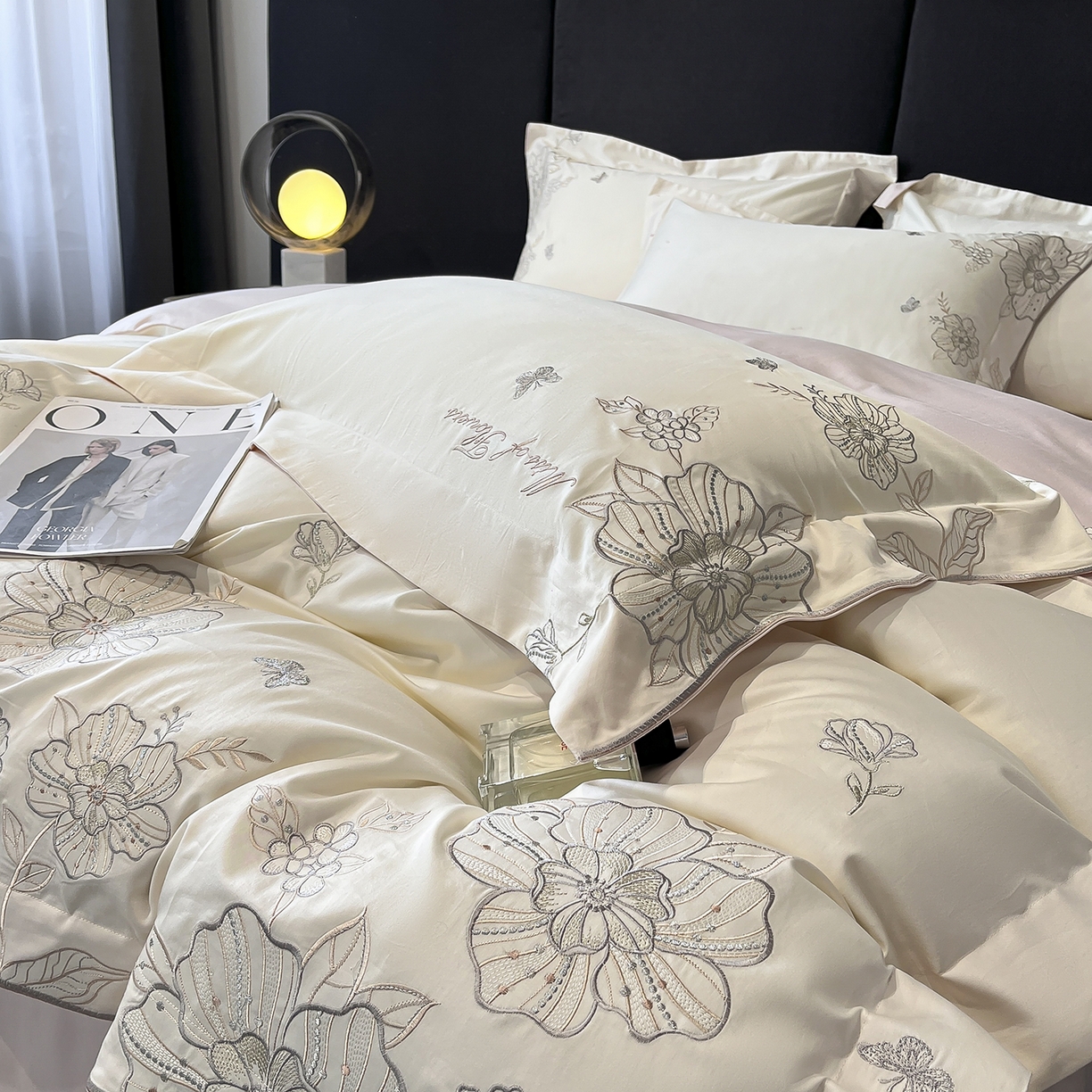 91家纺网 家纺一手货源 找家纺 （总）置顶家纺 2025新款亲肤加厚磨毛刺绣四件套-花间拾梦系列