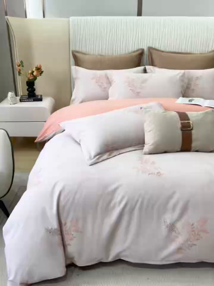 91家纺网 家纺一手货源 找家纺 凌鼎 2025新款喷气加厚磨毛四件套系列1 静初咖