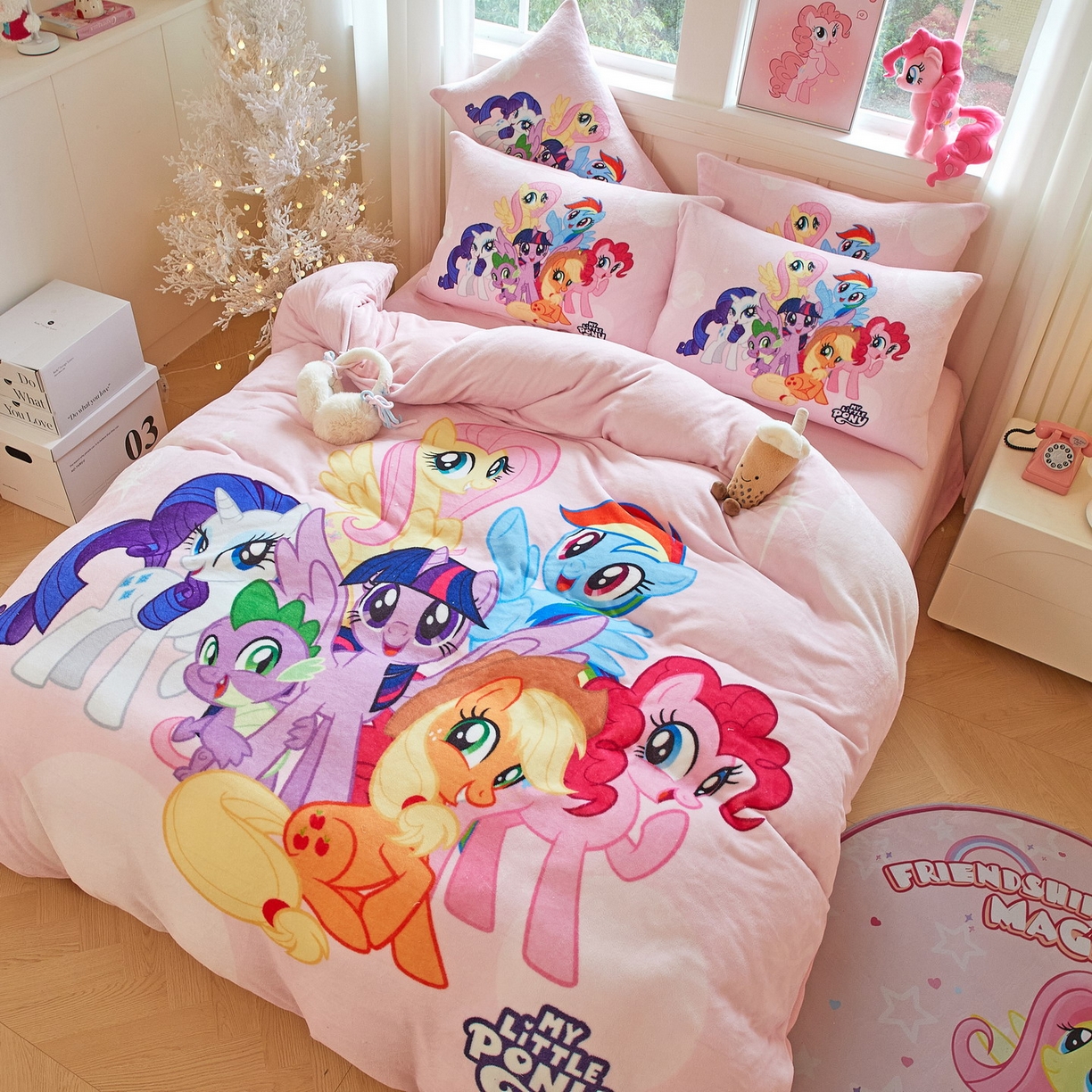 91家纺网 家纺一手货源 找家纺 （总）蘭菲家纺 2025新款小马宝莉牛奶绒四件套