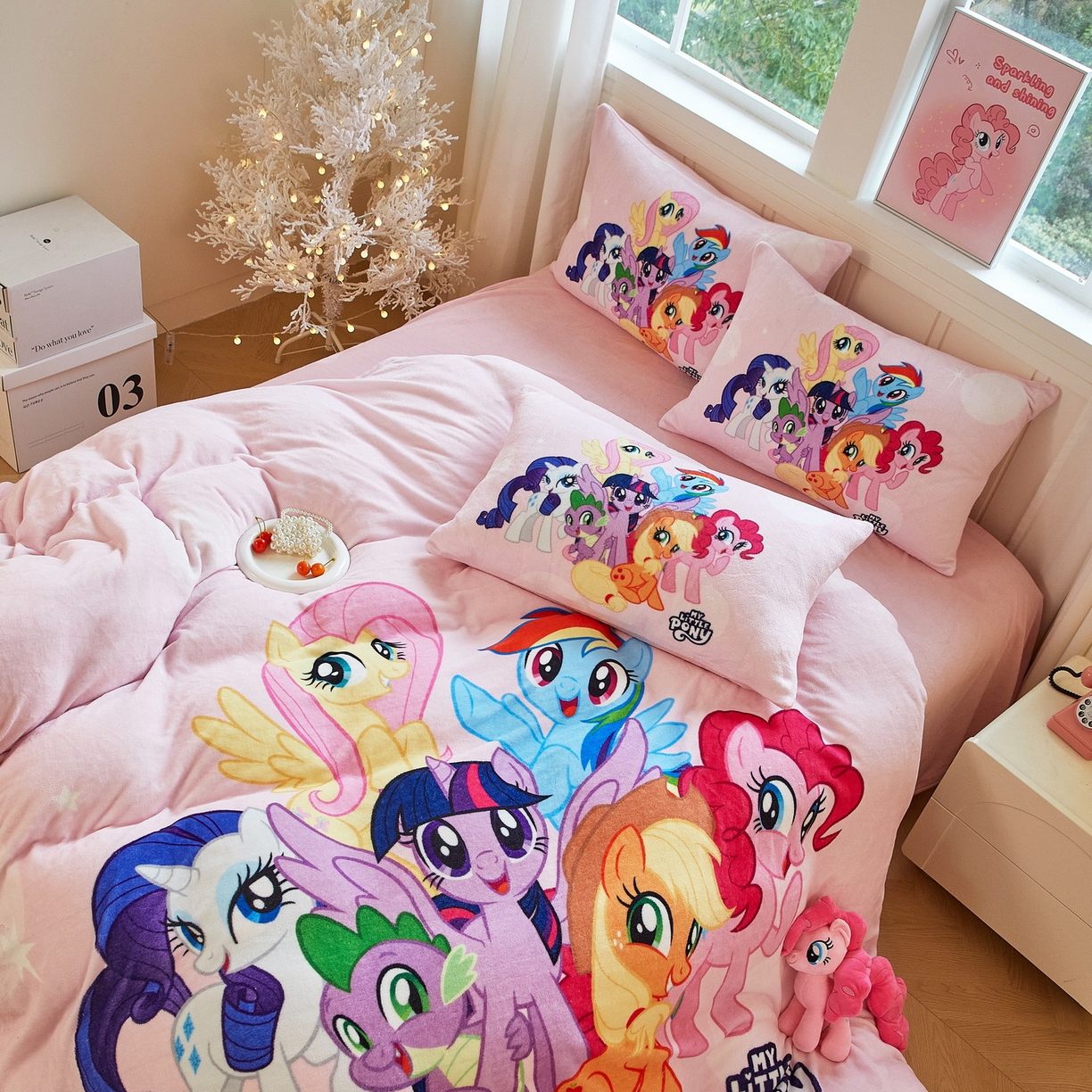 91家纺网 家纺一手货源 找家纺 （总）蘭菲家纺 2025新款小马宝莉牛奶绒四件套