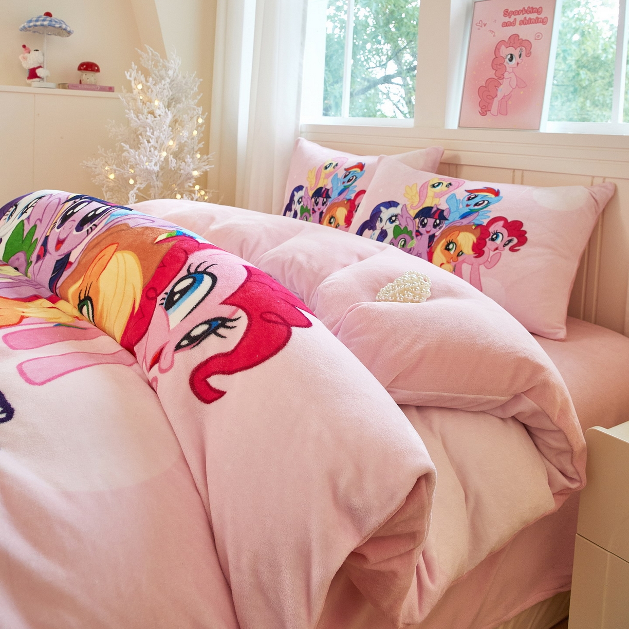 91家纺网 家纺一手货源 找家纺 （总）蘭菲家纺 2025新款小马宝莉牛奶绒四件套