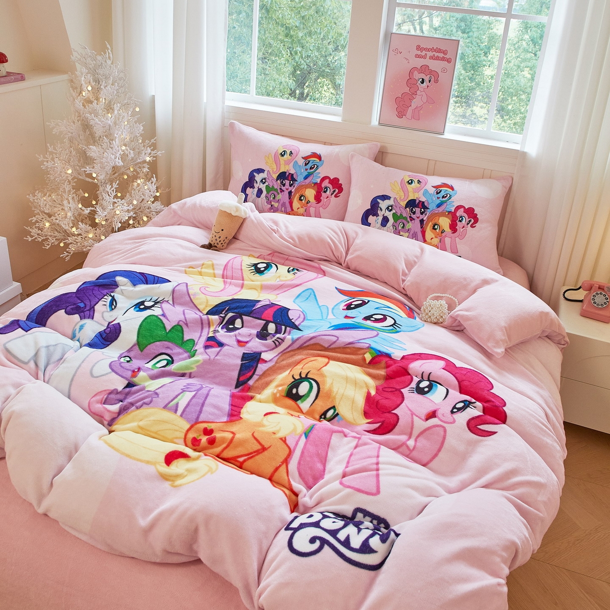 91家纺网 家纺一手货源 找家纺 （总）蘭菲家纺 2025新款小马宝莉牛奶绒四件套