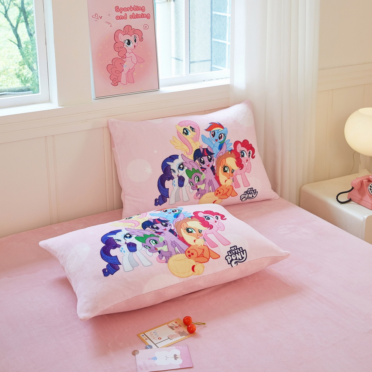 91家纺网 家纺一手货源 找家纺 蘭菲家纺 2025新款小马宝莉牛奶绒四件套 大家族-宝莉