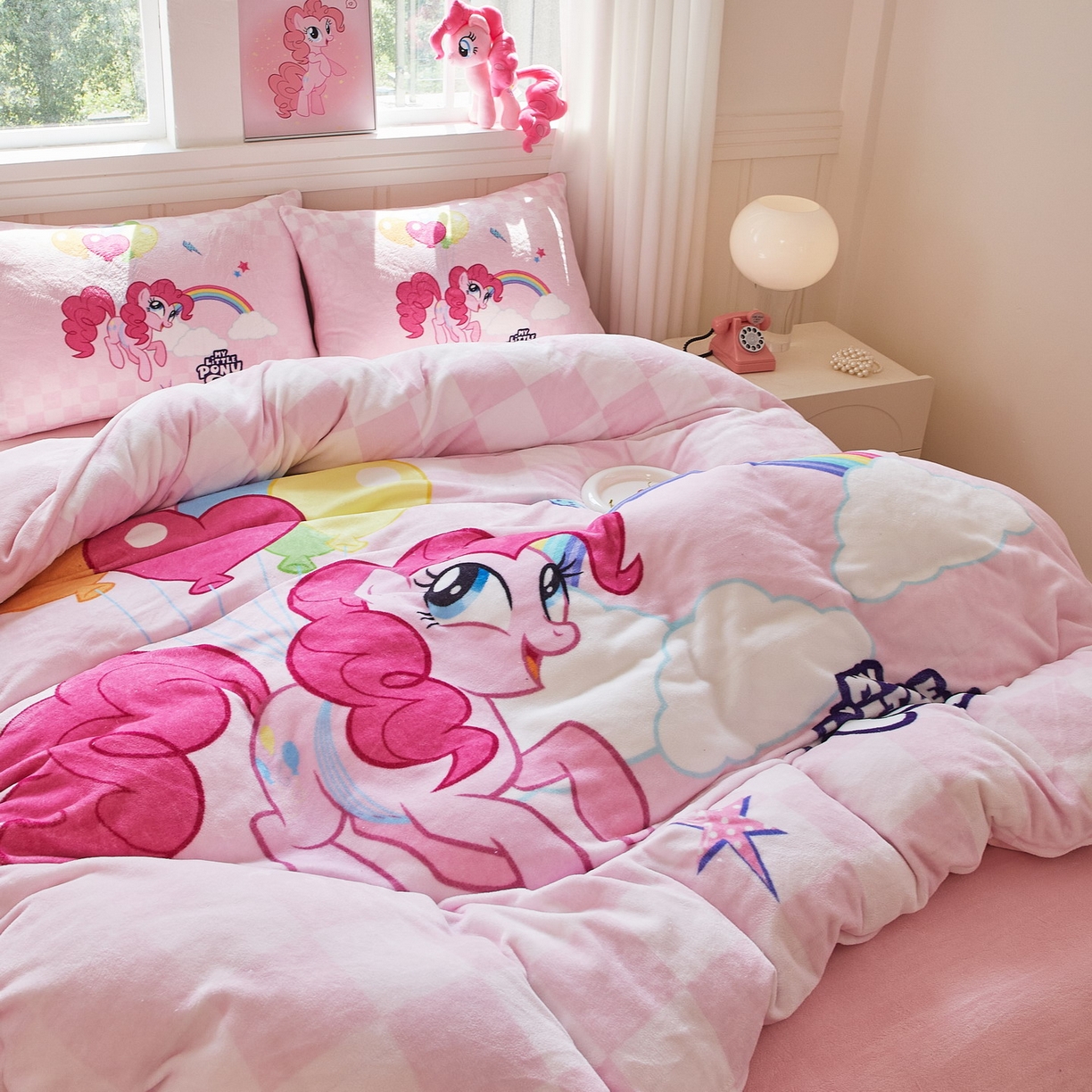 91家纺网 家纺一手货源 找家纺 蘭菲家纺 2025新款小马宝莉牛奶绒四件套 摩登-宝莉