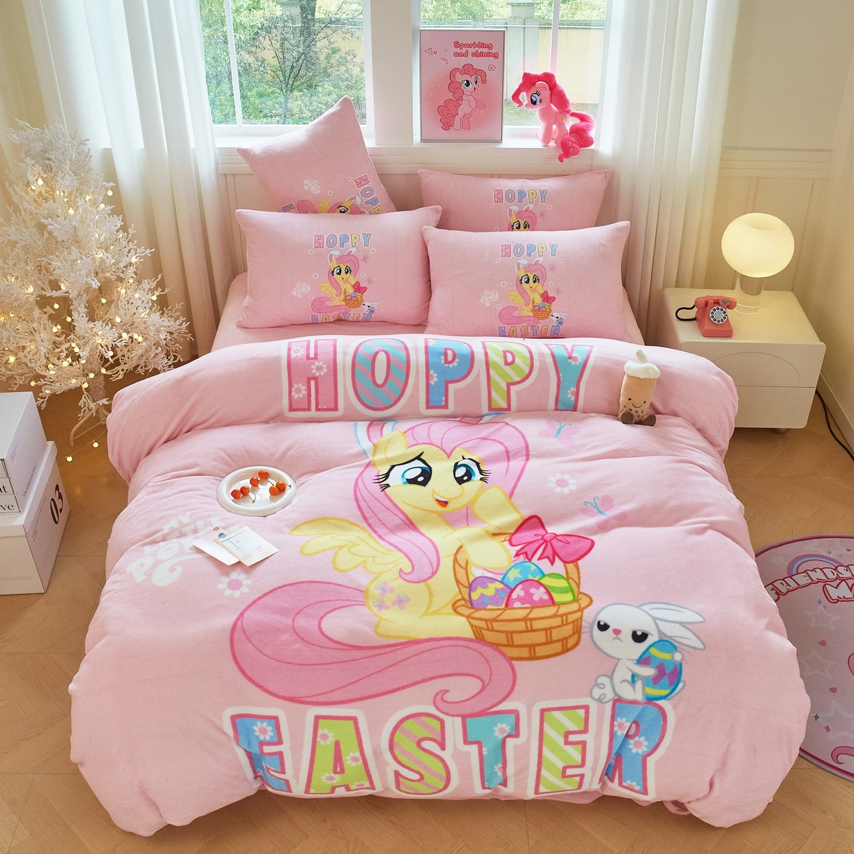 蘭菲家纺 2025新款小马宝莉牛奶绒四件套 粉色-宝莉