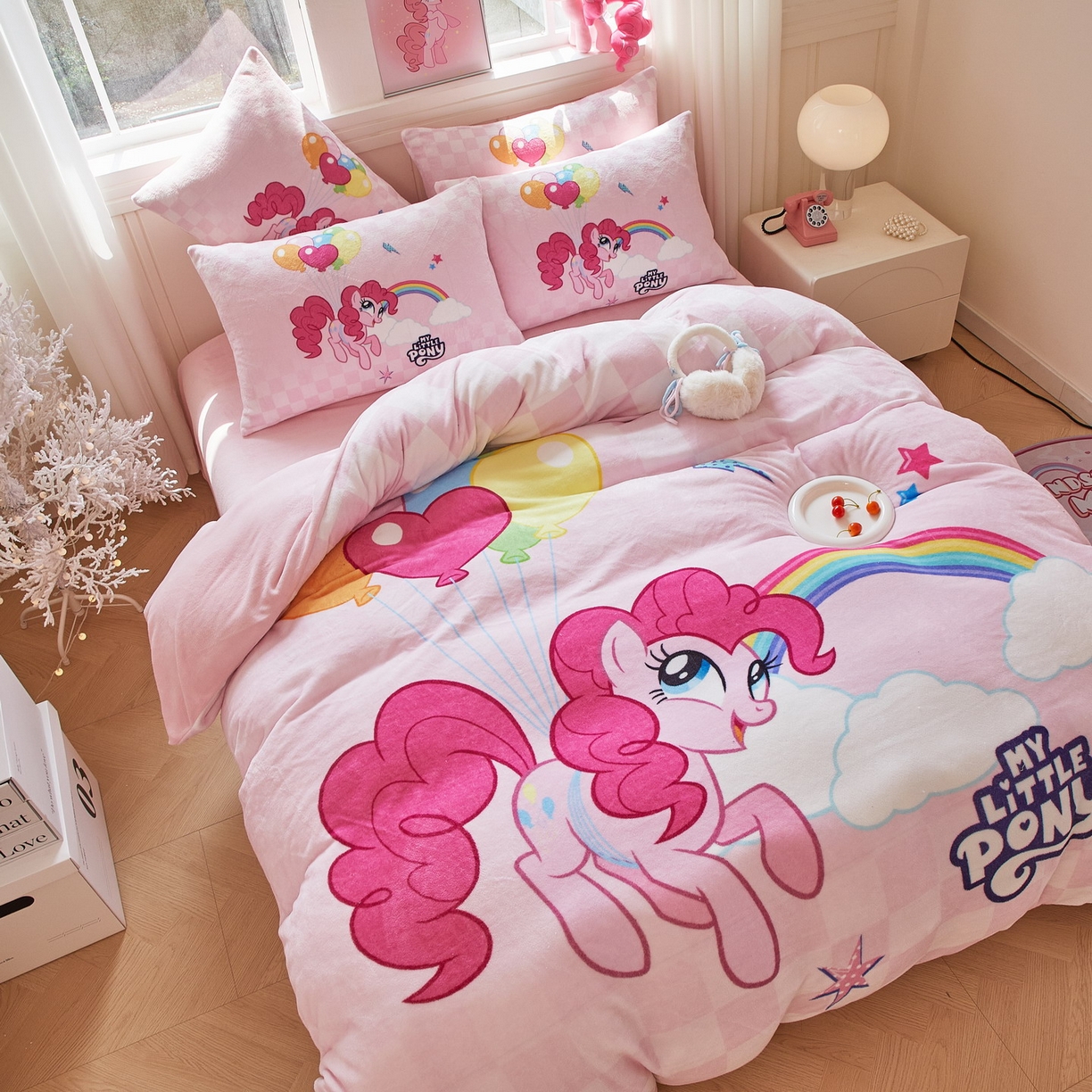 91家纺网 家纺一手货源 找家纺 蘭菲家纺 2025新款小马宝莉牛奶绒四件套 摩登-宝莉