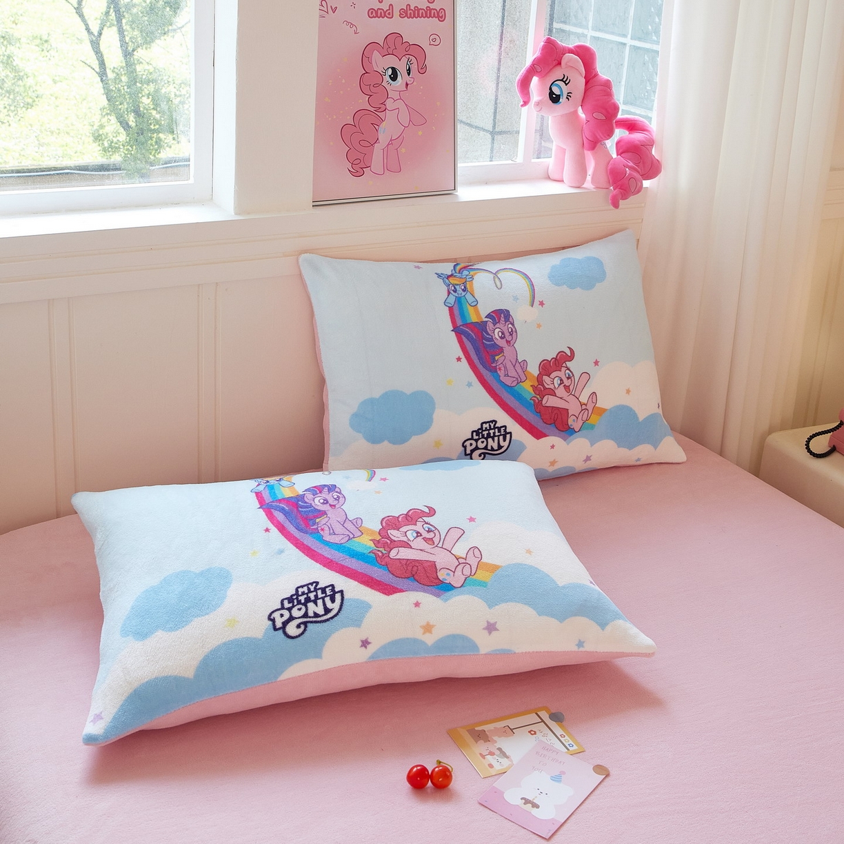 91家纺网 家纺一手货源 找家纺 蘭菲家纺 2025新款小马宝莉牛奶绒四件套 嗨皮-宝莉