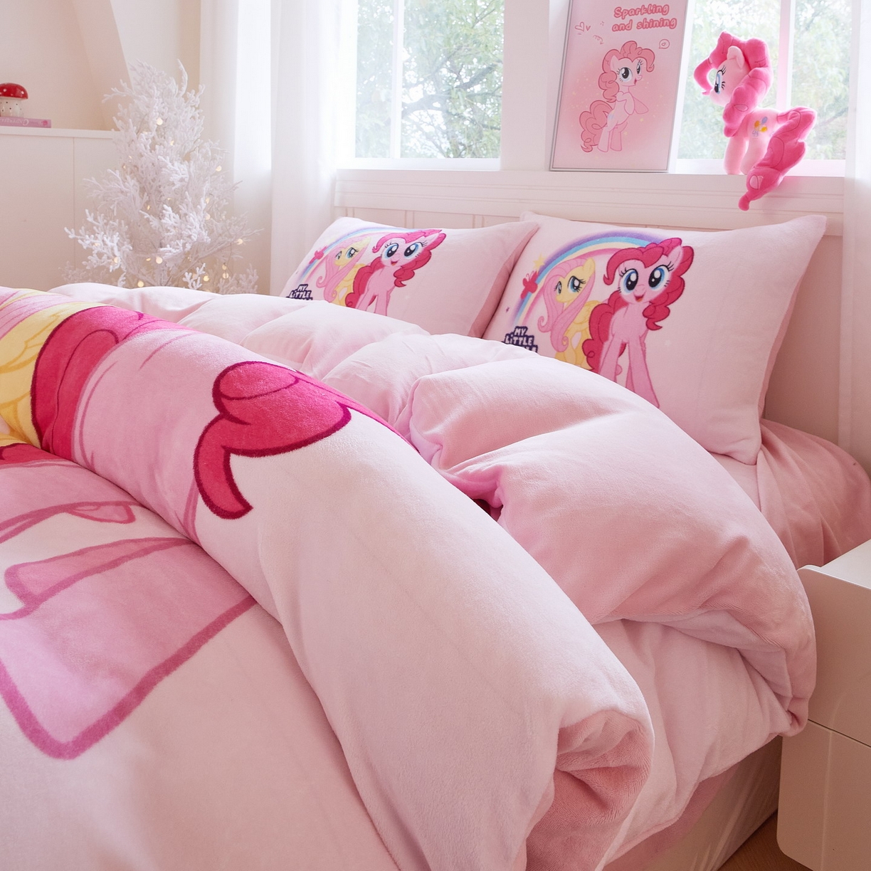 91家纺网 家纺一手货源 找家纺 蘭菲家纺 2025新款小马宝莉牛奶绒四件套 伙伴-宝莉