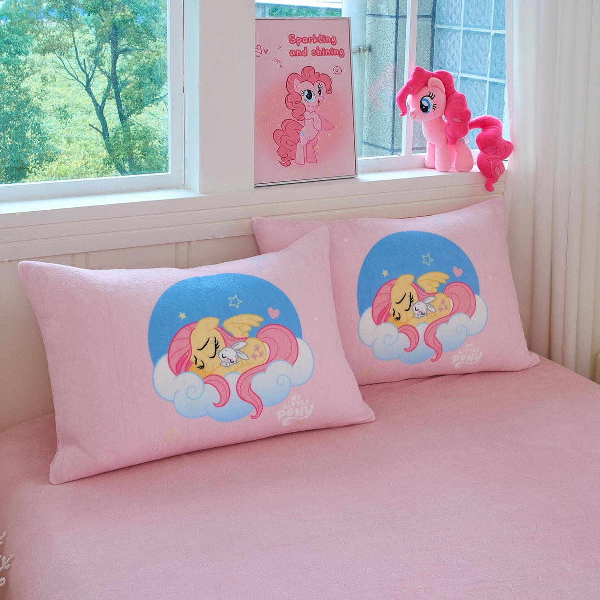 91家纺网 家纺一手货源 找家纺 蘭菲家纺 2025新款小马宝莉牛奶绒四件套 晚安-宝莉