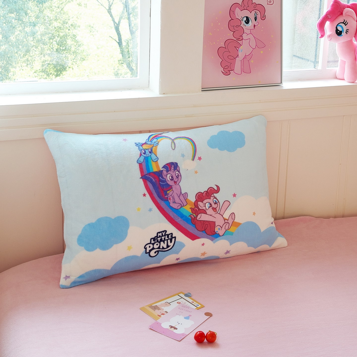 91家纺网 家纺一手货源 找家纺 蘭菲家纺 2025新款小马宝莉牛奶绒四件套 嗨皮-宝莉