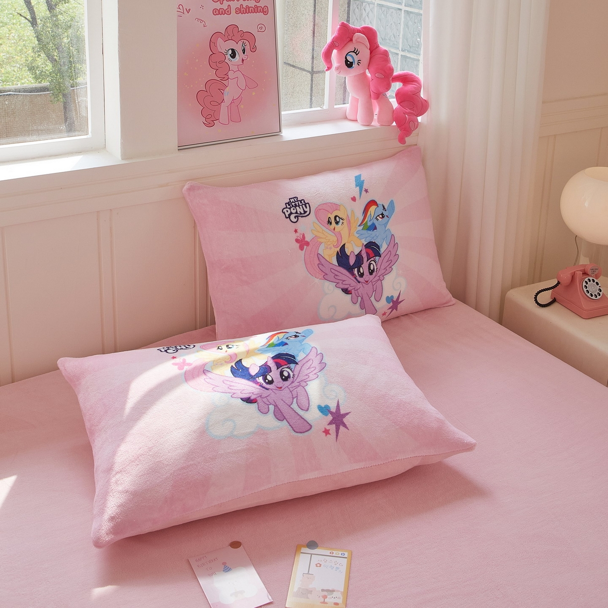 91家纺网 家纺一手货源 找家纺 蘭菲家纺 2025新款小马宝莉牛奶绒四件套 飞翔-宝莉