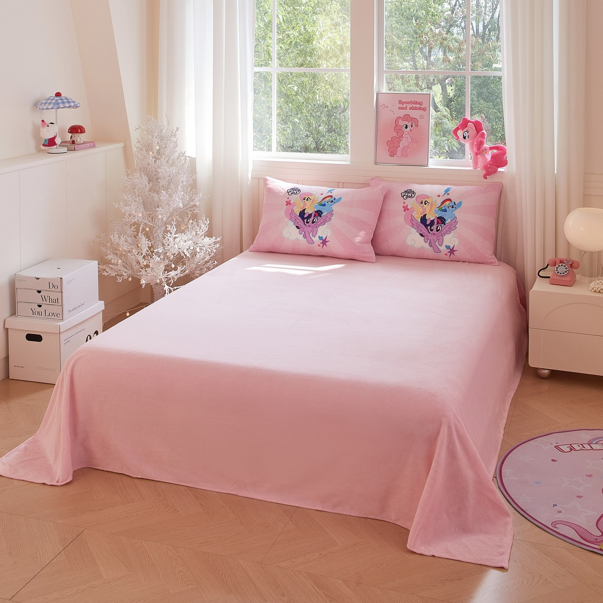 91家纺网 家纺一手货源 找家纺 蘭菲家纺 2025新款小马宝莉牛奶绒四件套 飞翔-宝莉