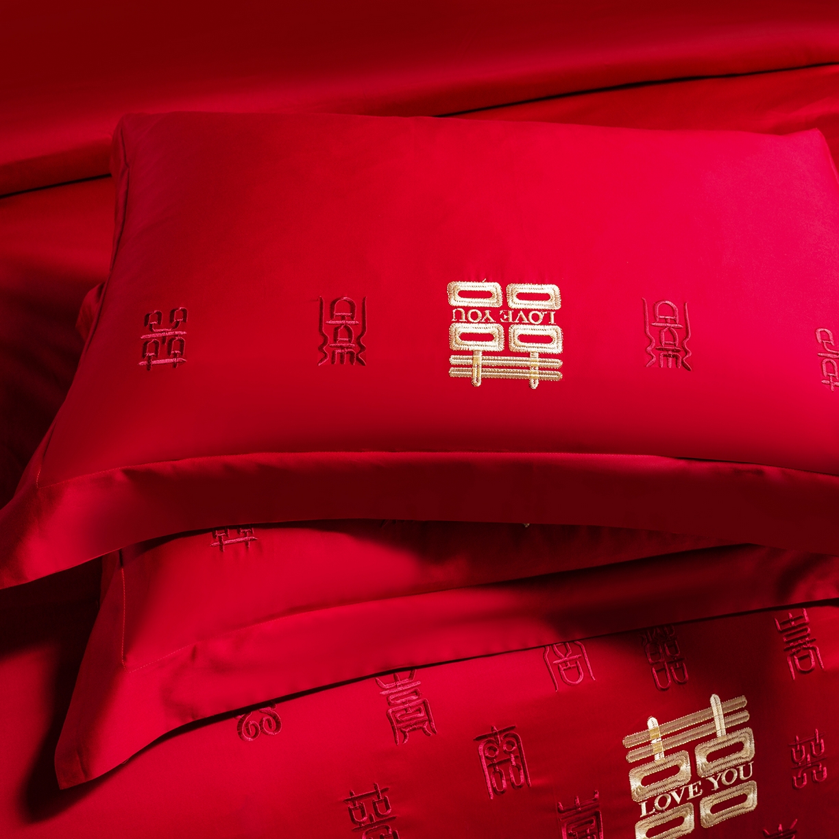 91家纺网 家纺一手货源 找家纺 （总）置顶家纺 2025新款新中式婚庆亲肤刺绣四件套