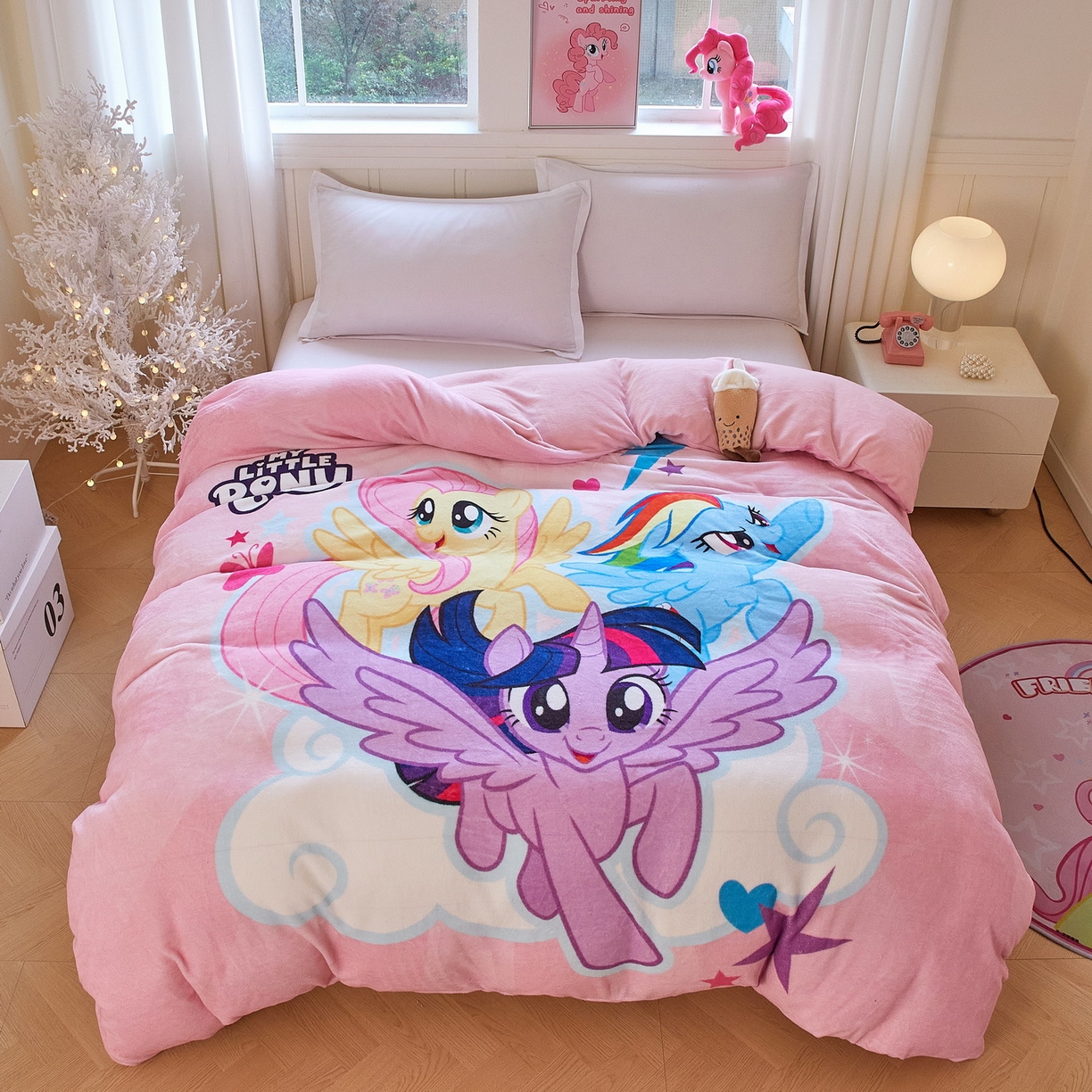 91家纺网 家纺一手货源 找家纺 （总）蘭菲家纺 2025新款小马宝莉牛奶绒单被套 被套单件