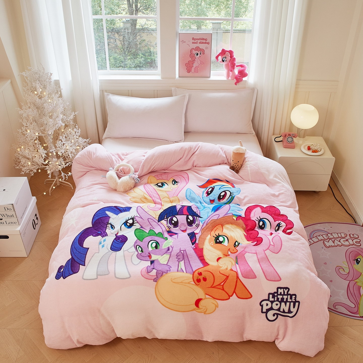 91家纺网 家纺一手货源 找家纺 （总）蘭菲家纺 2025新款小马宝莉牛奶绒单被套 被套单件