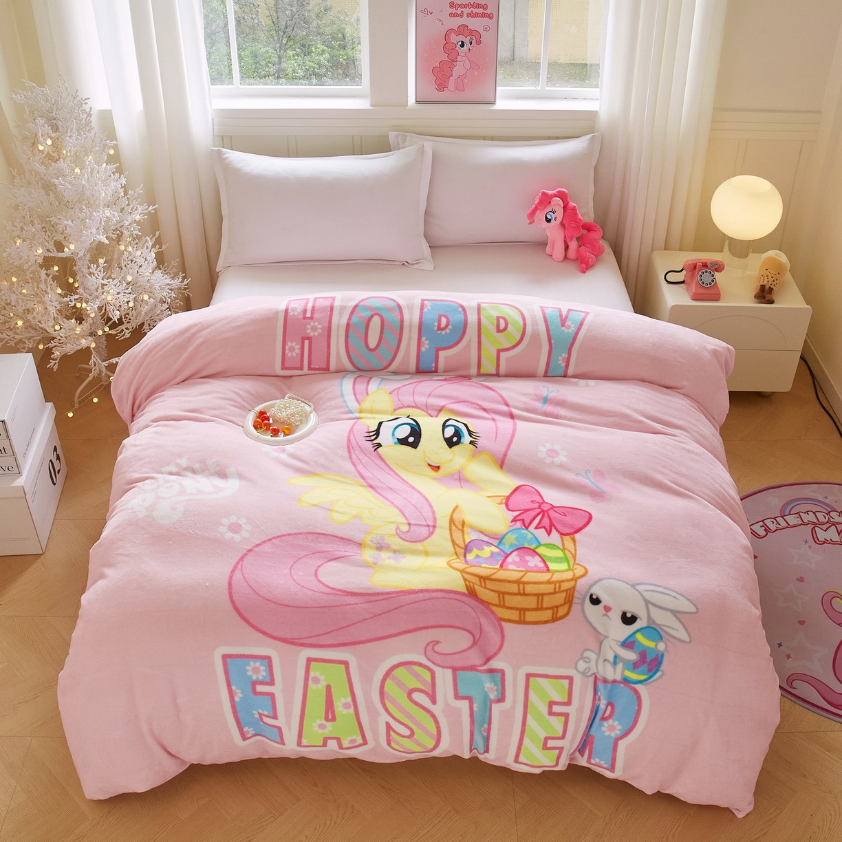 91家纺网 家纺一手货源 找家纺 （总）蘭菲家纺 2025新款小马宝莉牛奶绒单被套 被套单件