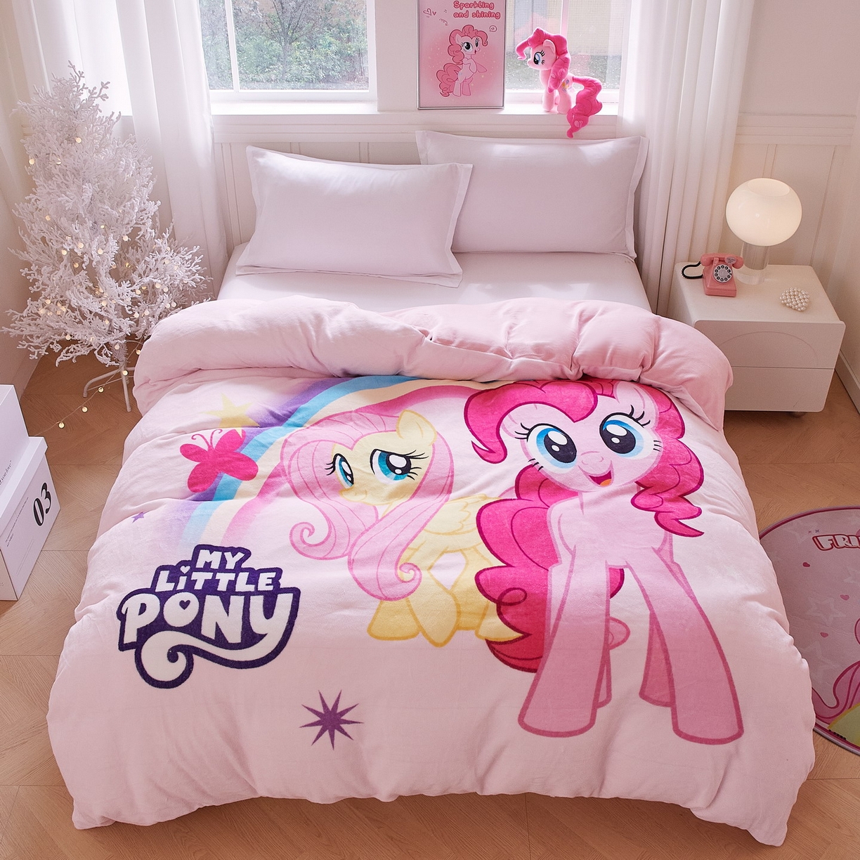 91家纺网 家纺一手货源 找家纺 （总）蘭菲家纺 2025新款小马宝莉牛奶绒单被套 被套单件