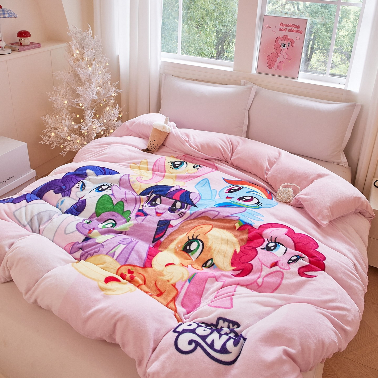 91家纺网 家纺一手货源 找家纺 （总）蘭菲家纺 2025新款小马宝莉牛奶绒单被套 被套单件