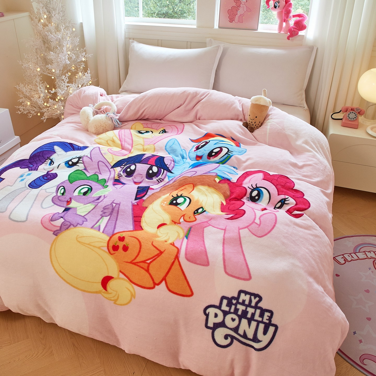 91家纺网 家纺一手货源 找家纺 （总）蘭菲家纺 2025新款小马宝莉牛奶绒单被套 被套单件