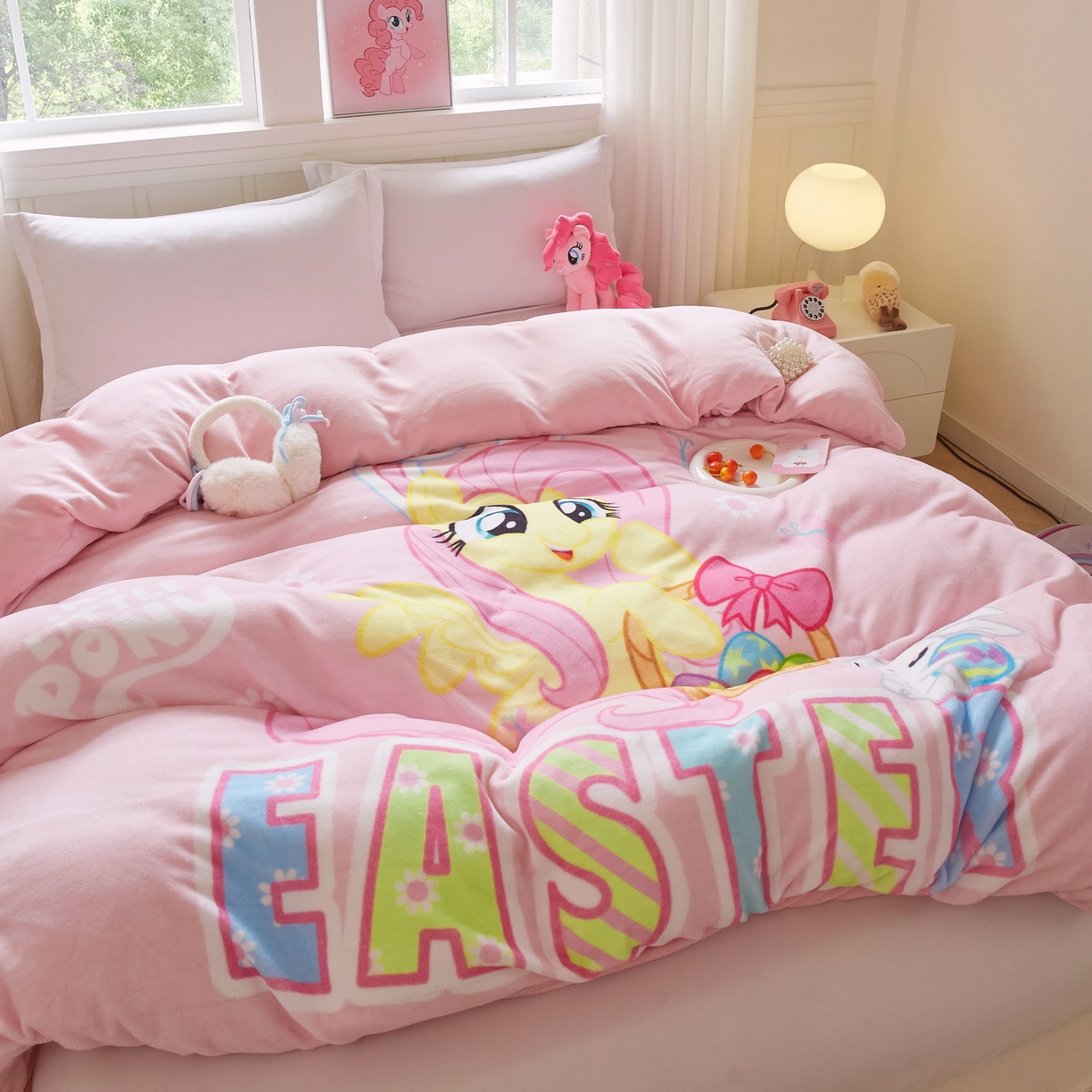 91家纺网 家纺一手货源 找家纺 蘭菲家纺 2025新款小马宝莉牛奶绒单被套 被套单件 粉色-宝莉