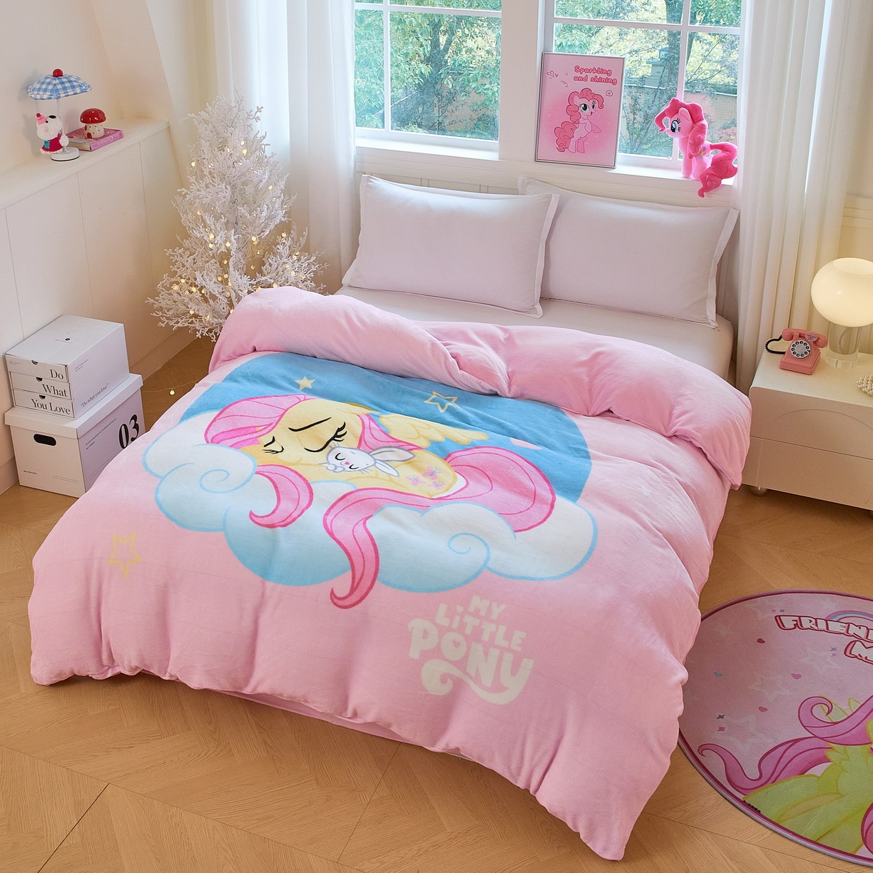 91家纺网 家纺一手货源 找家纺 蘭菲家纺 2025新款小马宝莉牛奶绒单被套 被套单件 晚安-宝莉