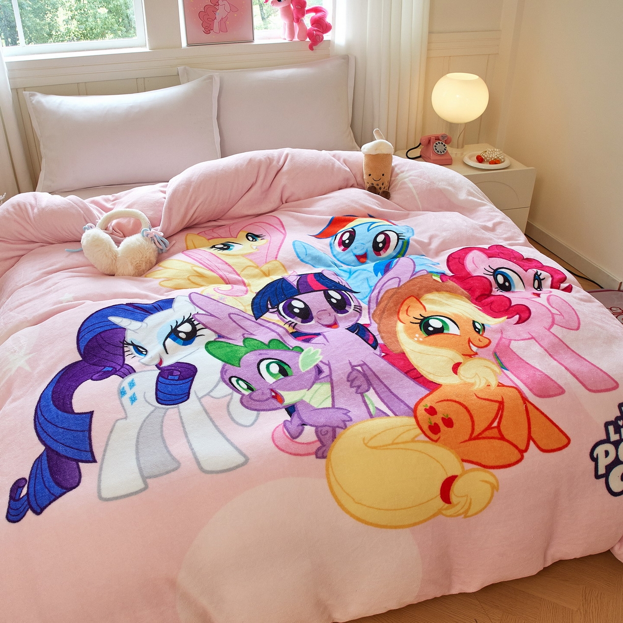 91家纺网 家纺一手货源 找家纺 蘭菲家纺 2025新款小马宝莉牛奶绒单被套 被套单件 大家族-宝莉