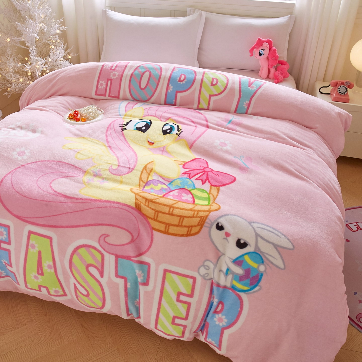 91家纺网 家纺一手货源 找家纺 蘭菲家纺 2025新款小马宝莉牛奶绒单被套 被套单件 粉色-宝莉