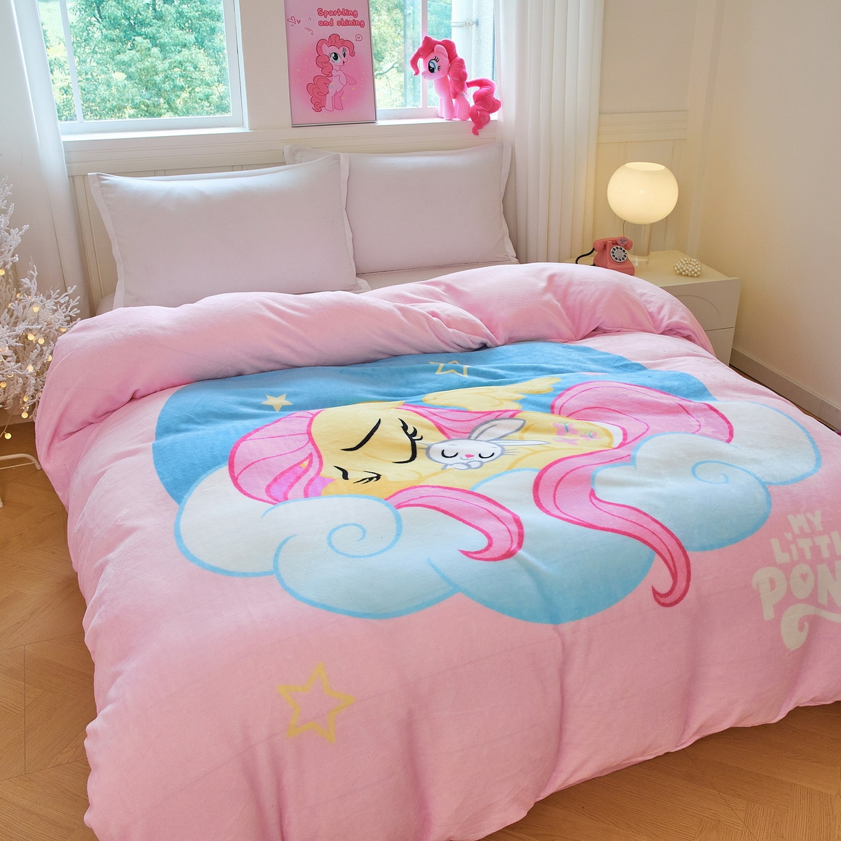 91家纺网 家纺一手货源 找家纺 蘭菲家纺 2025新款小马宝莉牛奶绒单被套 被套单件 晚安-宝莉