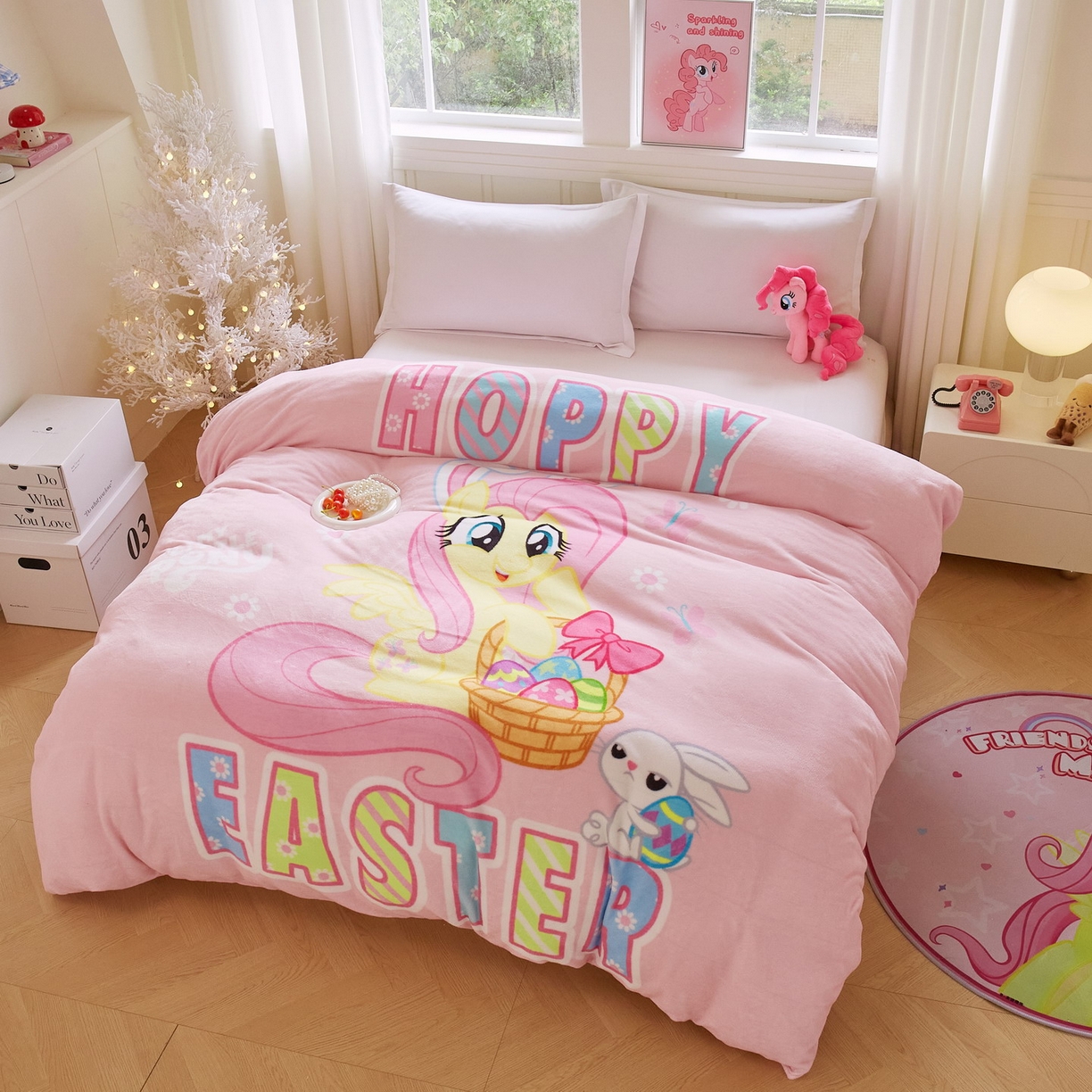 91家纺网 家纺一手货源 找家纺 蘭菲家纺 2025新款小马宝莉牛奶绒单被套 被套单件 粉色-宝莉