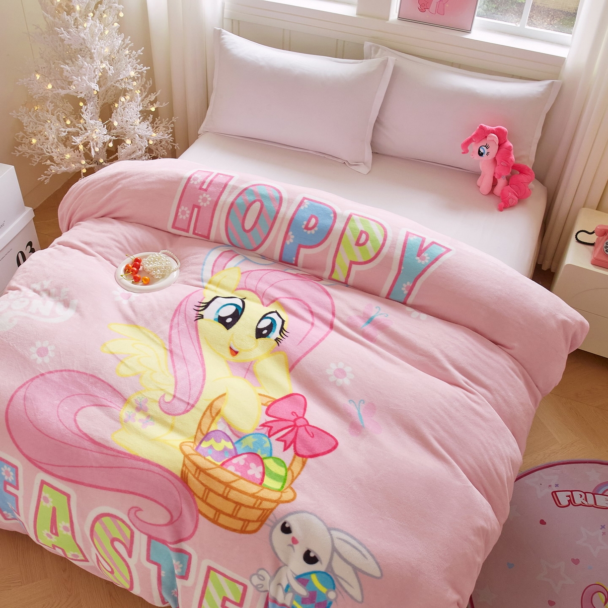 91家纺网 家纺一手货源 找家纺 蘭菲家纺 2025新款小马宝莉牛奶绒单被套 被套单件 粉色-宝莉