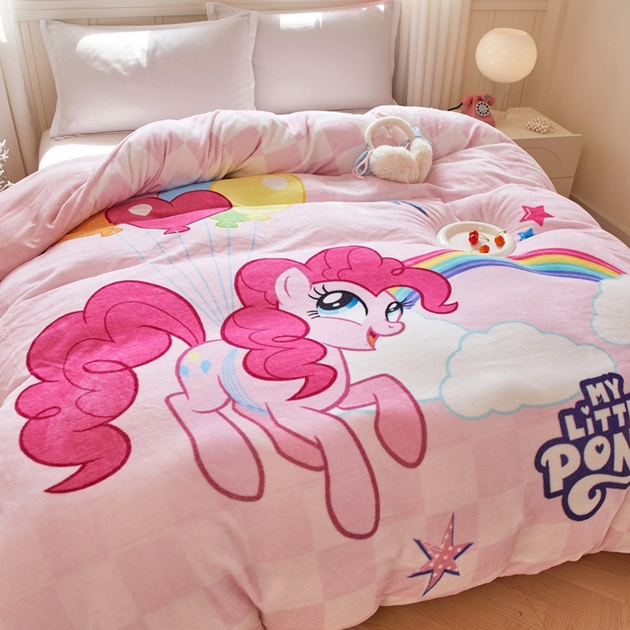 91家纺网 家纺一手货源 找家纺 蘭菲家纺 2025新款小马宝莉牛奶绒单被套 被套单件 摩登-宝莉