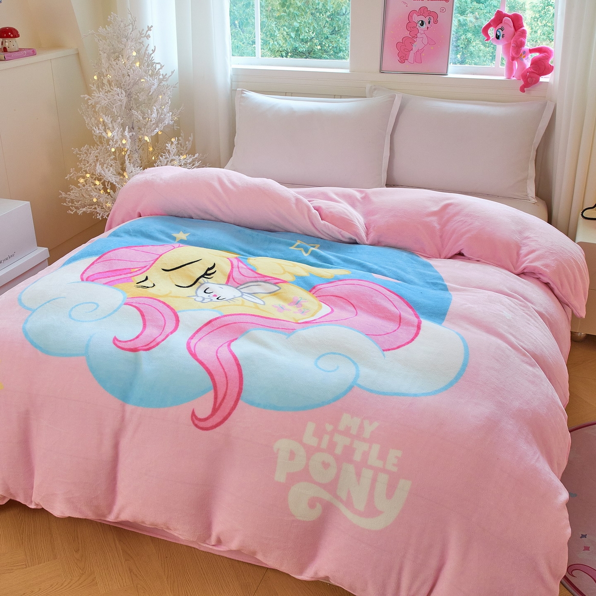 91家纺网 家纺一手货源 找家纺 蘭菲家纺 2025新款小马宝莉牛奶绒单被套 被套单件 晚安-宝莉