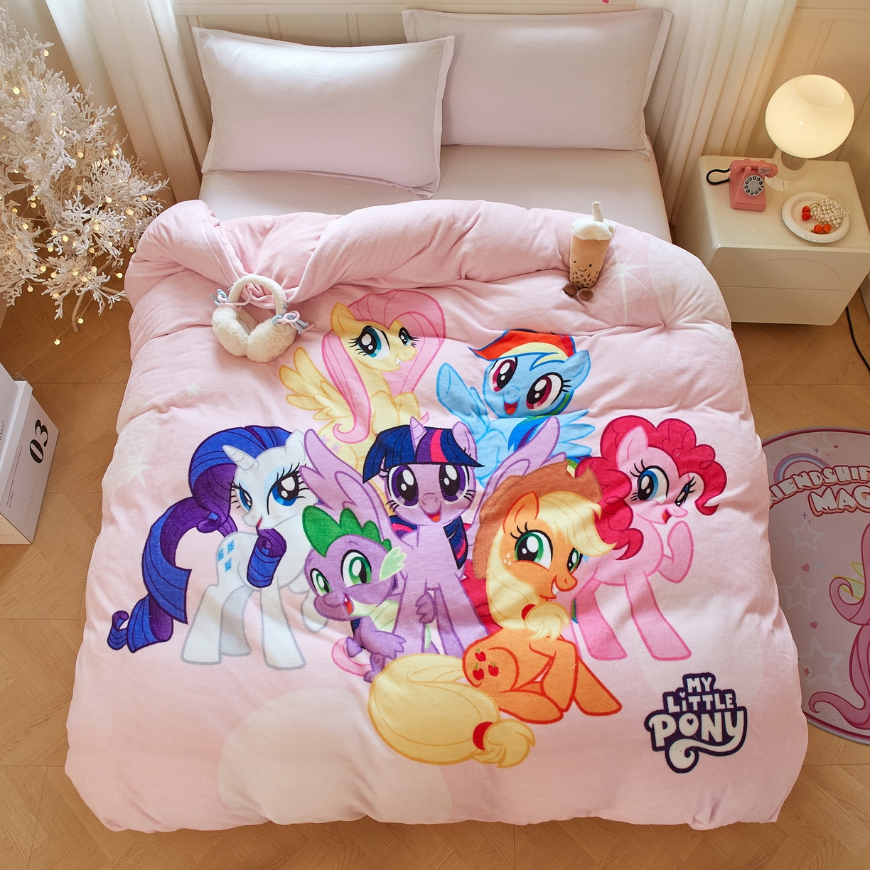 91家纺网 家纺一手货源 找家纺 （总）蘭菲家纺 2025新款小马宝莉牛奶绒单被套 被套单件