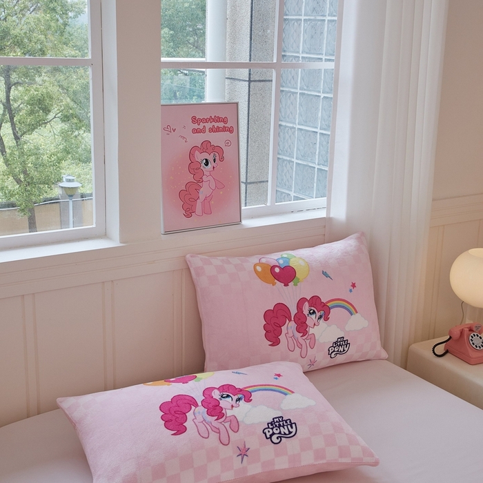 91家纺网 家纺一手货源 找家纺 蘭菲家纺 2025新款小马宝莉牛奶绒单枕套 枕套单件 摩登-宝莉