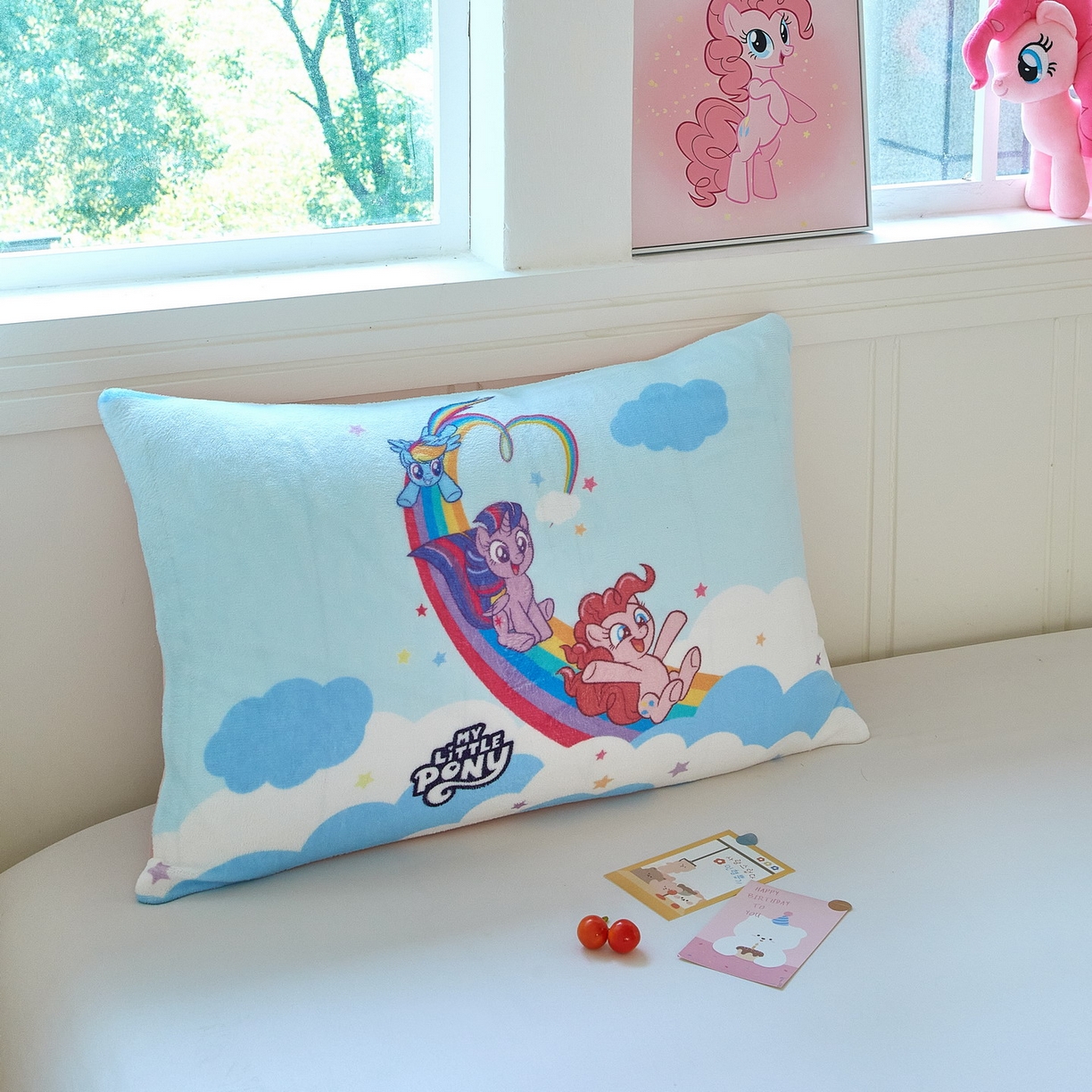 91家纺网 家纺一手货源 找家纺 蘭菲家纺 2025新款小马宝莉牛奶绒单枕套 枕套单件 嗨皮-宝莉