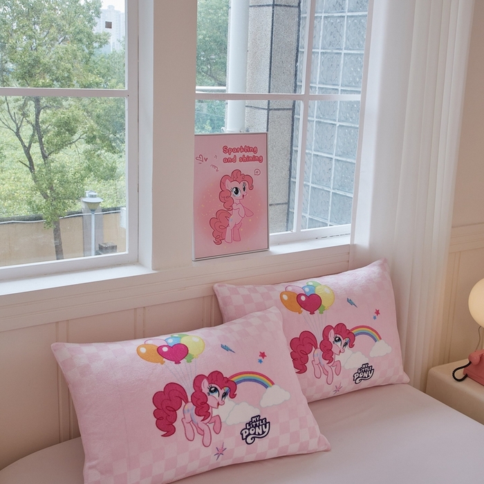 91家纺网 家纺一手货源 找家纺 蘭菲家纺 2025新款小马宝莉牛奶绒单枕套 枕套单件 摩登-宝莉