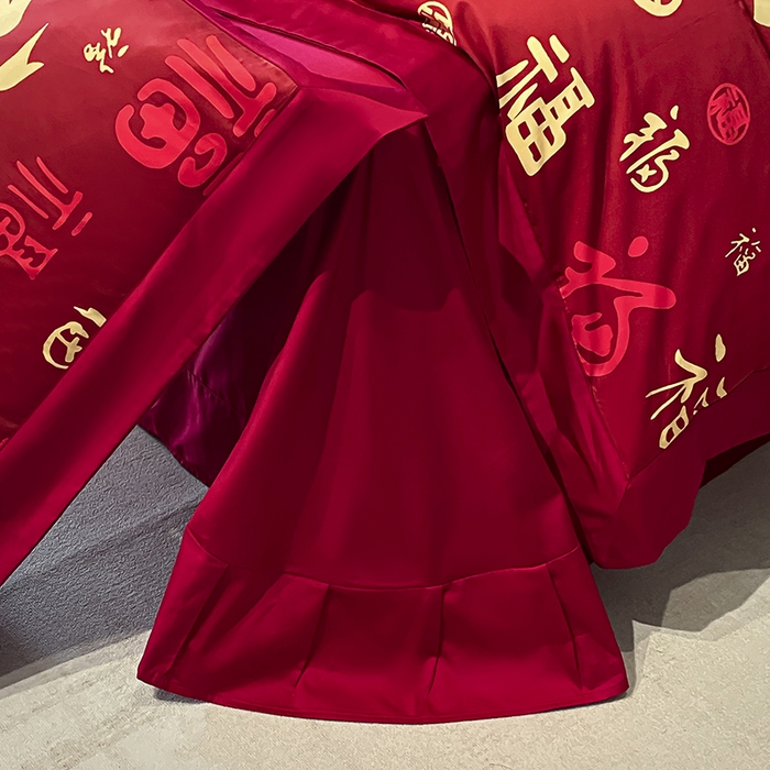 91家纺网 家纺一手货源 找家纺 （总）置顶家纺 2025新款百福图亲肤婚庆四件套