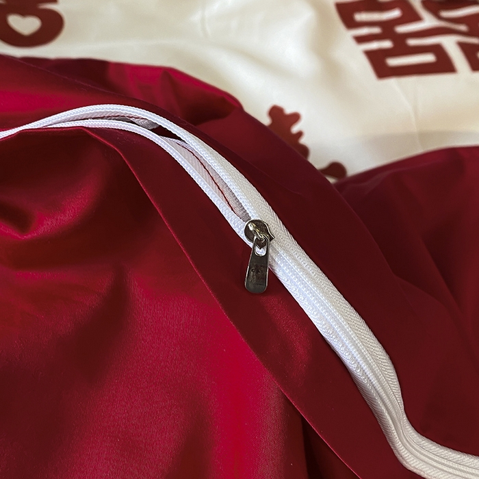 91家纺网 家纺一手货源 找家纺 置顶家纺 2025新款百福图亲肤婚庆四件套 千囍图