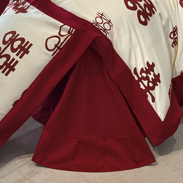 91家纺网 家纺一手货源 找家纺 置顶家纺 2025新款百福图亲肤婚庆四件套 千囍图