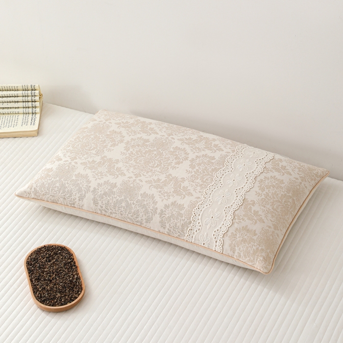 91家纺网 家纺一手货源 找家纺 （总）大熊枕芯 2025新款棉麻刺绣款荞麦枕枕头枕芯