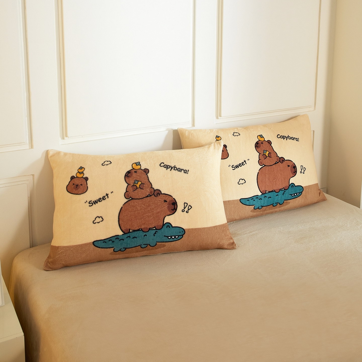 91家纺网 家纺一手货源 找家纺 蘭菲家纺 2025新款卡皮巴拉牛奶绒四件套 征服拉