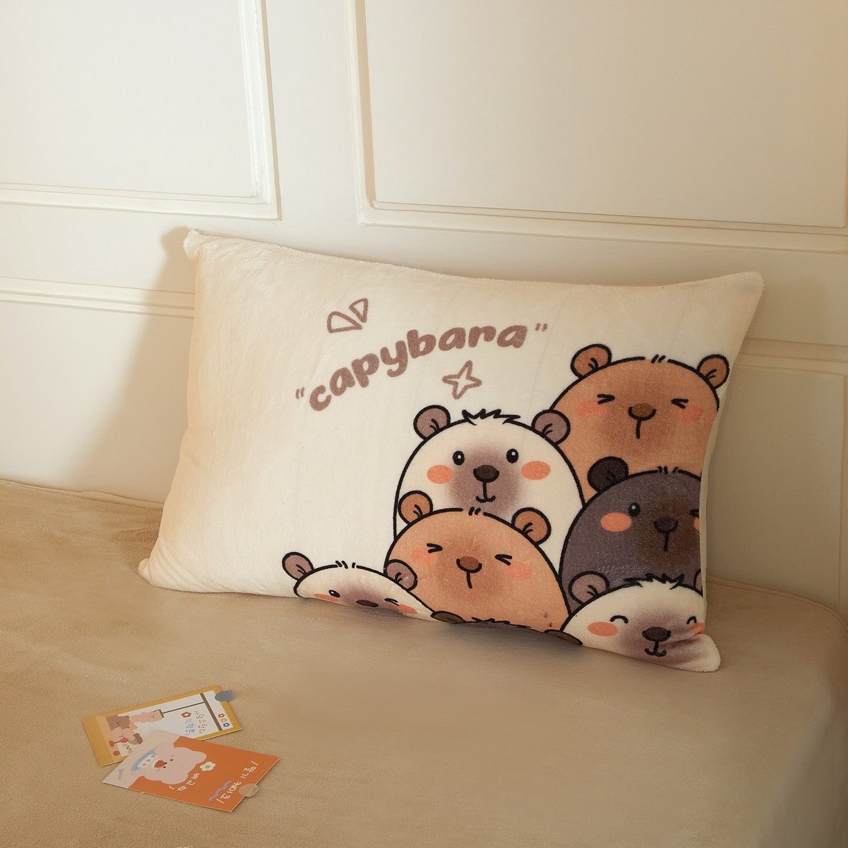 91家纺网 家纺一手货源 找家纺 蘭菲家纺 2025新款卡皮巴拉牛奶绒四件套 豚一家