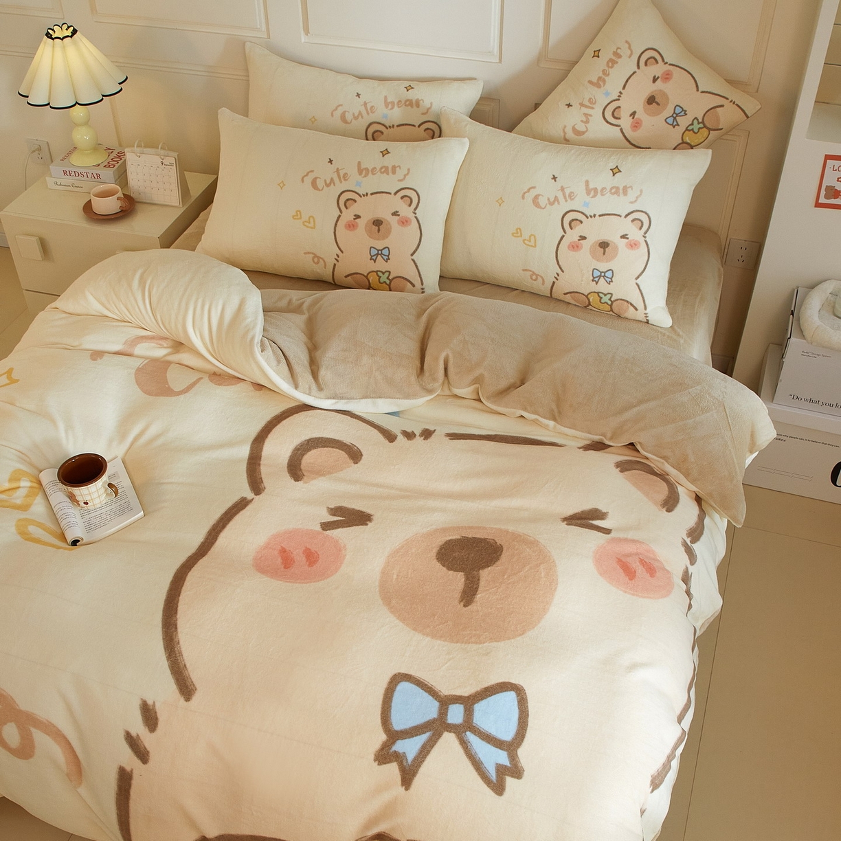 91家纺网 家纺一手货源 找家纺 蘭菲家纺 2025新款卡皮巴拉牛奶绒四件套 大美豚