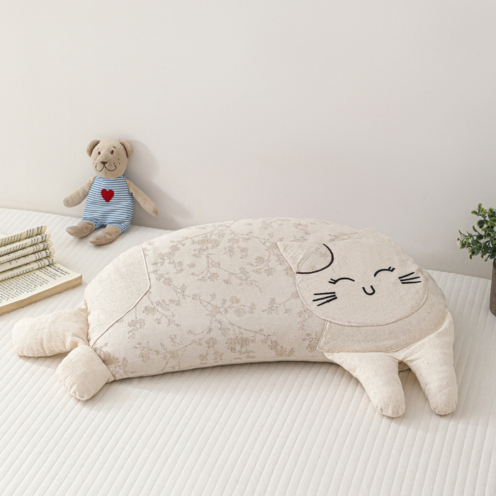 91家纺网 家纺一手货源 找家纺 （总）大熊枕芯 2025新款棉麻可爱猫卡通荞麦枕儿童学生成人枕头